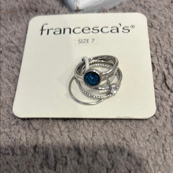 Francesca's Silver Ring Set with Blue and Clear Stones - Picture 2 of 2